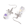 Brass with Glass Dangle Earrings for Women EJEW-TA00550-4