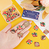 24Pcs 12 Styles Thanksgiving Day Cute Printed Alloy Pendants ENAM-SC0005-20-3