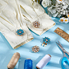 4Pcs 2 Colors Alloy Rhinestone Cufflinks HJEW-NB00214-4
