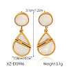 304 Stainless Steel Shell Stud Dangle Earrings for Women WGC6C09-02-2