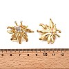 Flower Brass Micro Pave Cubic Zirconia Stud Earrings EJEW-B148-08B-G-5