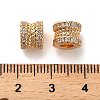 Brass Micro Pave Clear Cubic Zirconia Beads KK-B110-08G-3