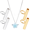 4Pcs 2 Colors 925 Sterling Silver Pin to Pendant Converter STER-BBC0009-17A-1