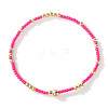 Glass Seed Beads & CCB Beads Stretch Bracelets TB4137-31-1