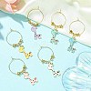 Giraffe Alloy Enamel Pendants Wine Glass Charms Sets AJEW-JO00186-2