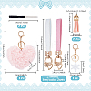 1Pc Plush Heart Polyester Keychains AJEW-NB0008-80-2