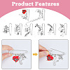 8Pcs 8 Style Nurse's Cap & Infusion Bottle & Caduceus Alloy Charms Safety Pin Brooch JEWB-FH0001-24-5