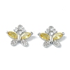 Brass Micro Pave Clear Cubic Zirconia Charms KK-H482-09P-02-1