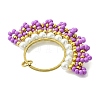 Glass Seed Beaded & Brass Linking Rings Pendnats PALLOY-MZ01340-01-2