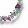 Unisex Chip Natural Fluorite Beaded Stretch Bracelets BJEW-S143-14-3