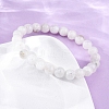Natural Moonstone Round Beaded Stretch Bracelets for Men Women BJEW-G743-01G-3
