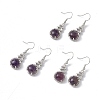 Natural Amethyst Gourd Dangle Earrings with Crystal Rhinestone EJEW-A092-04P-02-4