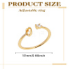 1Pc Letter Brass Rhinestone Open Cuff Rings for Women AJEW-LP0004-47Q-G-2