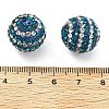 Stripe Pattern Polymer Clay Rhinestone Beads CLAY-NH0001-01E-3