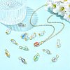 20Pcs 4 Colors Baking Paint Transparent Glass Pendants PALLOY-FS00074-5
