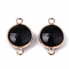 Natural Black Agate Links Connectors G-N326-85A-2