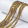 Electroplate Transparent Glass Beads Strands EGLA-A034-T4mm-G03-1