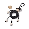 Handmade Macrame Cotton Cord Puppet Pendant Decorations HJEW-JM02656-02-3