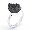 Electroplate Natural Druzy Quartz Crystal Finger Rings RJEW-I055-01P-RS-4