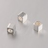 Cube Brass Spacer Beads KK-J204-03S-1