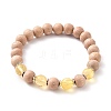 Round Natural Quartz Crystal Beaded Stretch Bracelets BJEW-JB05607-03-1