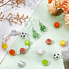 32Pcs 8 Colors All Kinds of Sports Balls Silicone Beads SIL-SC0001-80-4