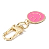 Smiling Face Enamel Pendant Decorations KEYC-WH0036-08LG-02-3