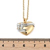 Brass Bowknot Heart Pendant Necklaces NJEW-K280-06G-01-3