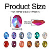 Cheriswelry 120Pcs 12 Colors Transparent Pointed Back Resin Rhinestone Cabochons KY-CW0001-01-5