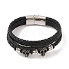 Braided Microfiber Leather Multi-strand Bracelets BJEW-B096-08H-1