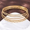 5Pcs 304 Stainless Steel Bangle Set for Women BJEW-S162-01A-G-2