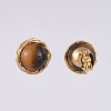 Natural Tiger Eye Ball Stud Earrings EJEW-JE03980-06-4
