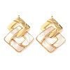 304 Stainless Steel Pave Natural White Shell Pendants STAS-L026-01G-01-1