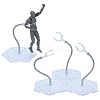 Assembled Hexagon Plastic Action Figure Display Stands with Adjustable Alloy Support Arm ODIS-WH0080-11A-1