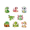 Round Paper Snake Cartoon Sticker Rolls PW-WG86171-01-3