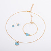 Heart Alloy Enamel Link Bracelets & Stud Earrings & Pendant Necklaces for Women FS-WG7E308-05-1