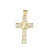 Brass Micro Pave Clear Cubic Zirconia Pendants KK-P350-16G-05-1