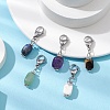 5Pcs Cuboid Natural Green Aventurine & Tiger Eye & Amethyst & Sodalite & Howlite Pendant Decorations HJEW-JM02341-2