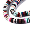 Flat Round Handmade Polymer Clay Bead Spacers CLAY-R067-4.0mm-M2-3