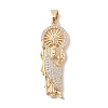 Brass Clear Cubic Zirconia Pendants KK-Z050-02G-1