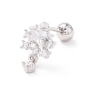 Snowflake Clear Cubic Zirconia Stud Earrings for Women LS-EJEW-A065-03P-1