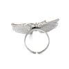 Butterfly Alloy Open Cuff Rings for Women RJEW-U006-06A-P-4