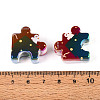 UV Plating Opaque Printed Acrylic European Beads OACR-N153-06E-3