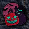 Halloween Pumpkin Luminous Enamel Pins JEWB-P043-01D-2