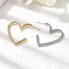 Heart Brass Micro Pave Cubic Zirconia Stud Earrings EJEW-F395-01A-1