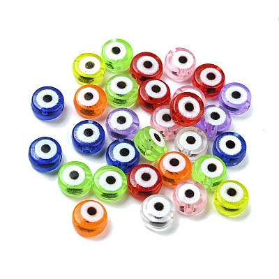Transparent & Printed Acrylic Beads OACR-G021-02-1