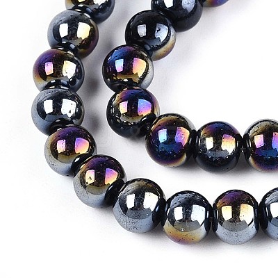 Electroplate Opaque Glass Beads Strands GLAA-T032-P6mm-AB01-1