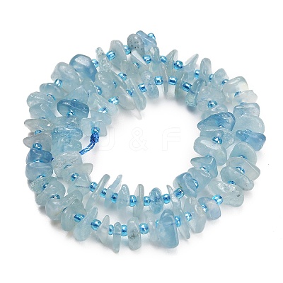 Natural Aquamarine Beads Strands G-Z124-A03-02-1