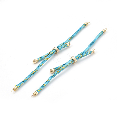 Adjustable Nylon Cord Slider Bracelet Making MAK-F026-A-G-1