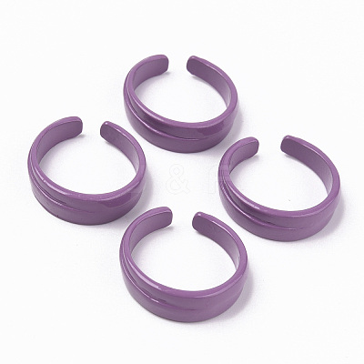 Spray Painted Alloy Cuff Rings RJEW-T011-28D-RS-1